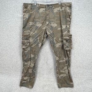 Wrangler Cargo Pants Mens 44x30 Green Camo Regular Taper Paratrooper Utility